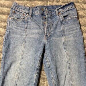 Gap Cheeky Straight High Rise Jeans Raw Hem 29 8 Long